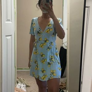 Lemon printed Summer mini dress